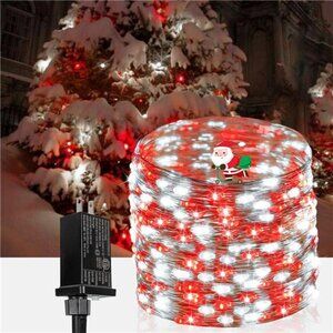 66ft 200 LED Red & White Fairy Lights - Waterproof Outdoor String Lights